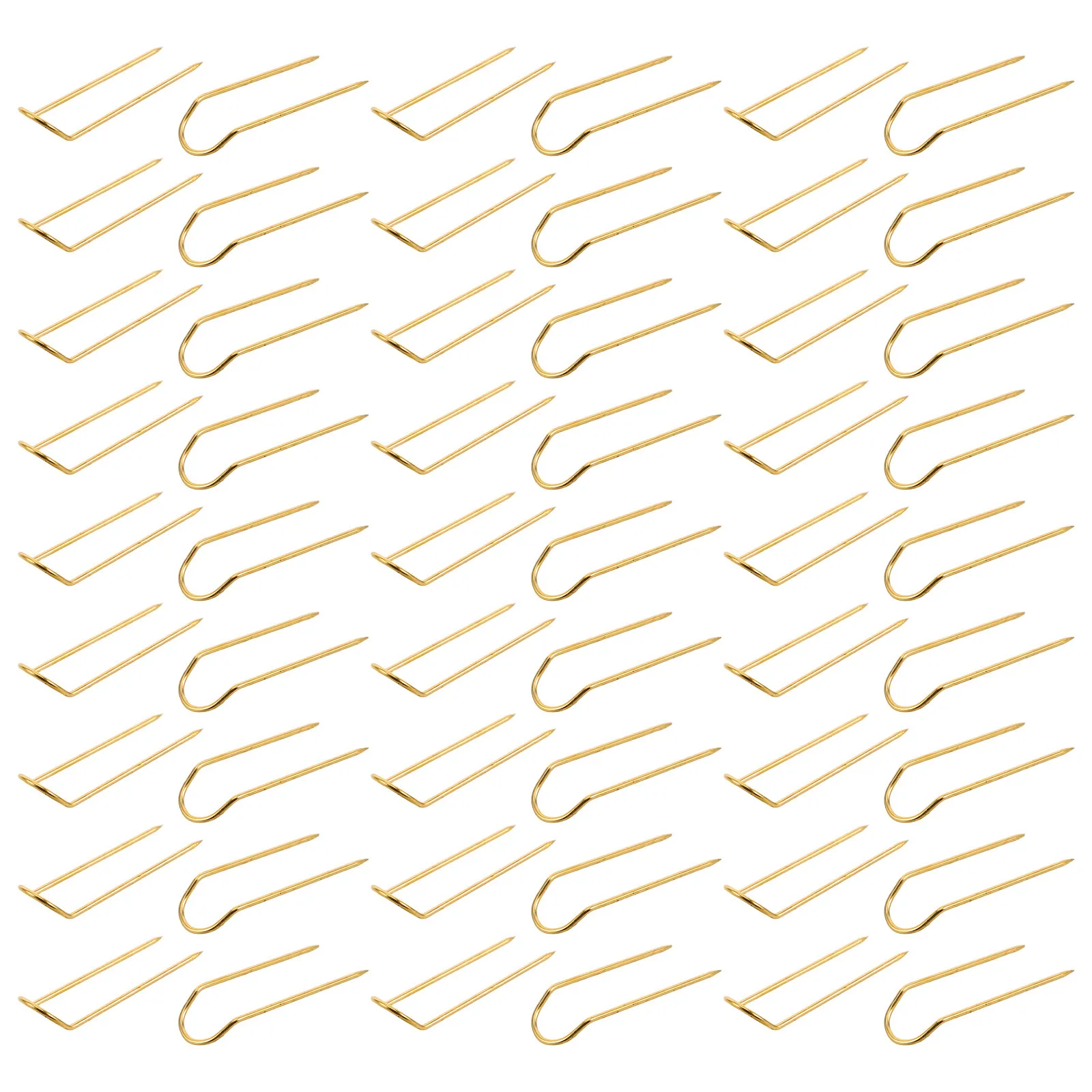 100개 골든 메탈 U핀 이중 뾰족핀, 바느질 공예, 위치 지정, 고정, 퀼팅, 바인딩, 가구 장식, DIY, 홈 데코용
