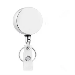 Retractable Metal Wire Badge Reel with Easy Pull Feature (1pc - white)