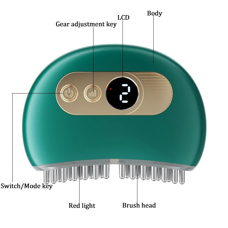 9-speed Vibration Heating Electric TENS Guasha Scraping Board Brush Facial Back Head Dredging Meridian Relaxation Massage Device_voghion.com