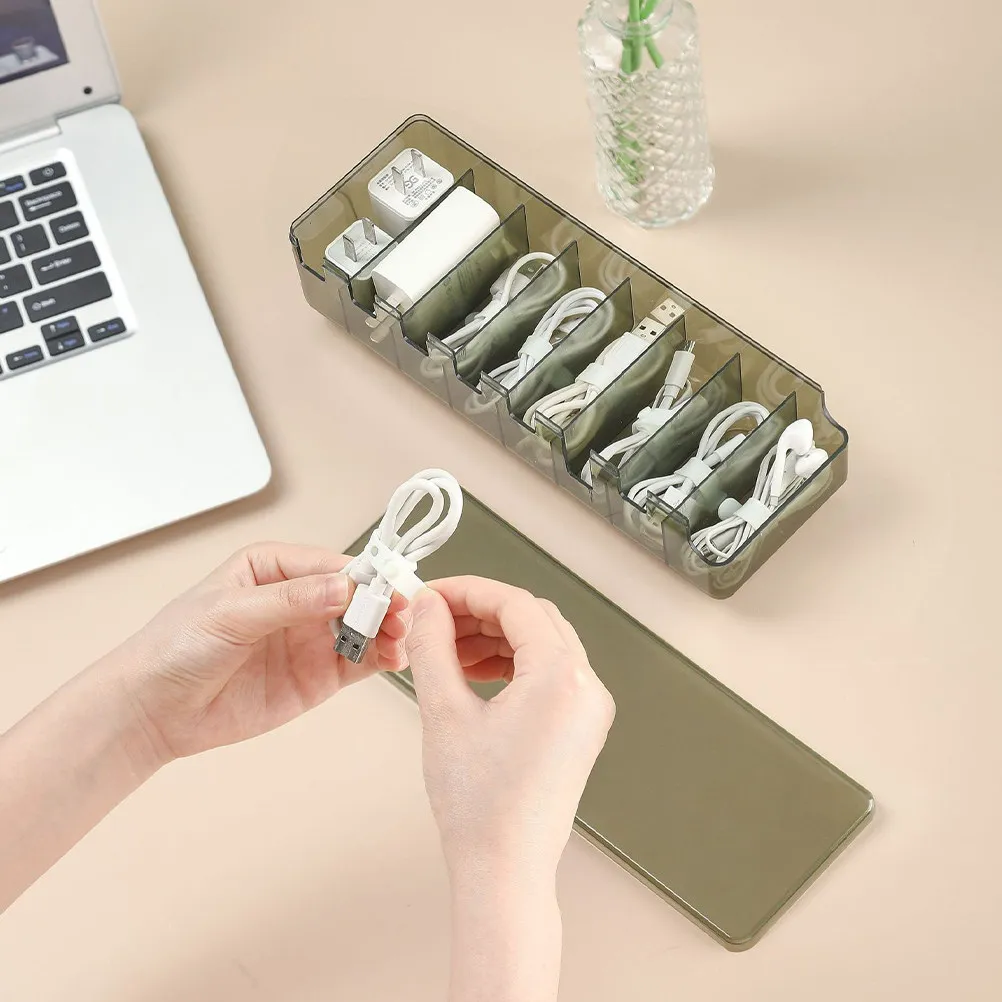 프리미엄 반투명 케이블 정리함 대용량 충전기 USB 케이블 헤드폰 전자제품용 케이블 정리 케이스