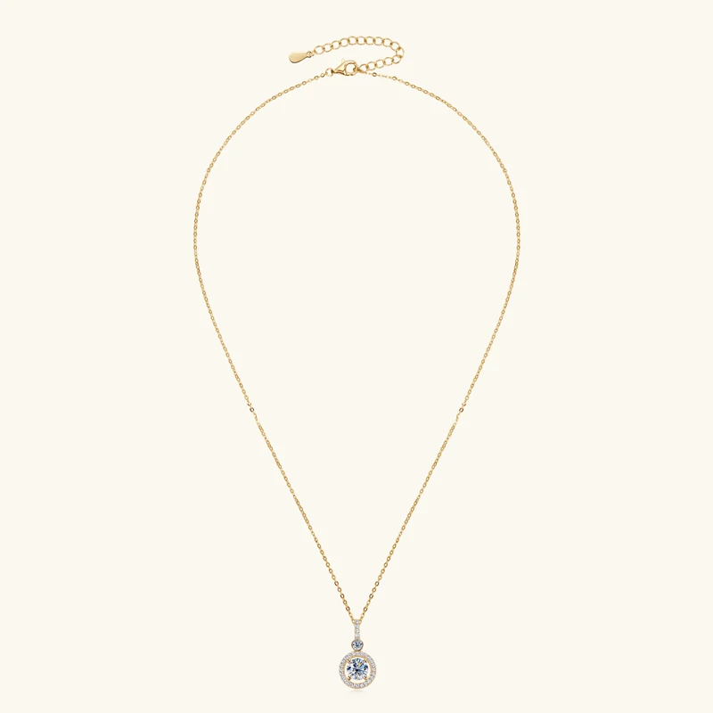 Pendant Necklace Silver Necklace Silver Pendant Silver Necklace Charms Moissanite Necklace 925 Sterling Silver Clavicle Chain Necklaces 6.5MM Moissanite Necklace for Women