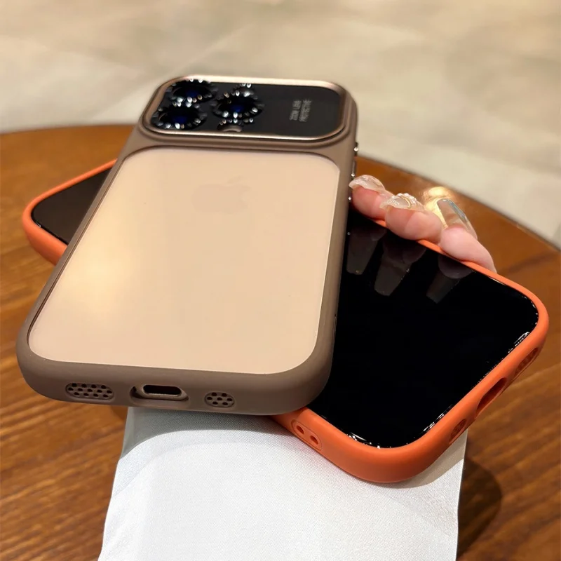 Matte Bumper Transparent Phone Case with Lens Protection and Shockproof Clear Back Cover
