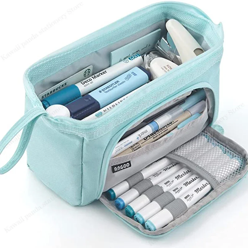 

Large Capacity Pencil Case Kawaii Pen Box Organizer Korean Pouch for Girls School Supplies Office Accessories Stationery Bag