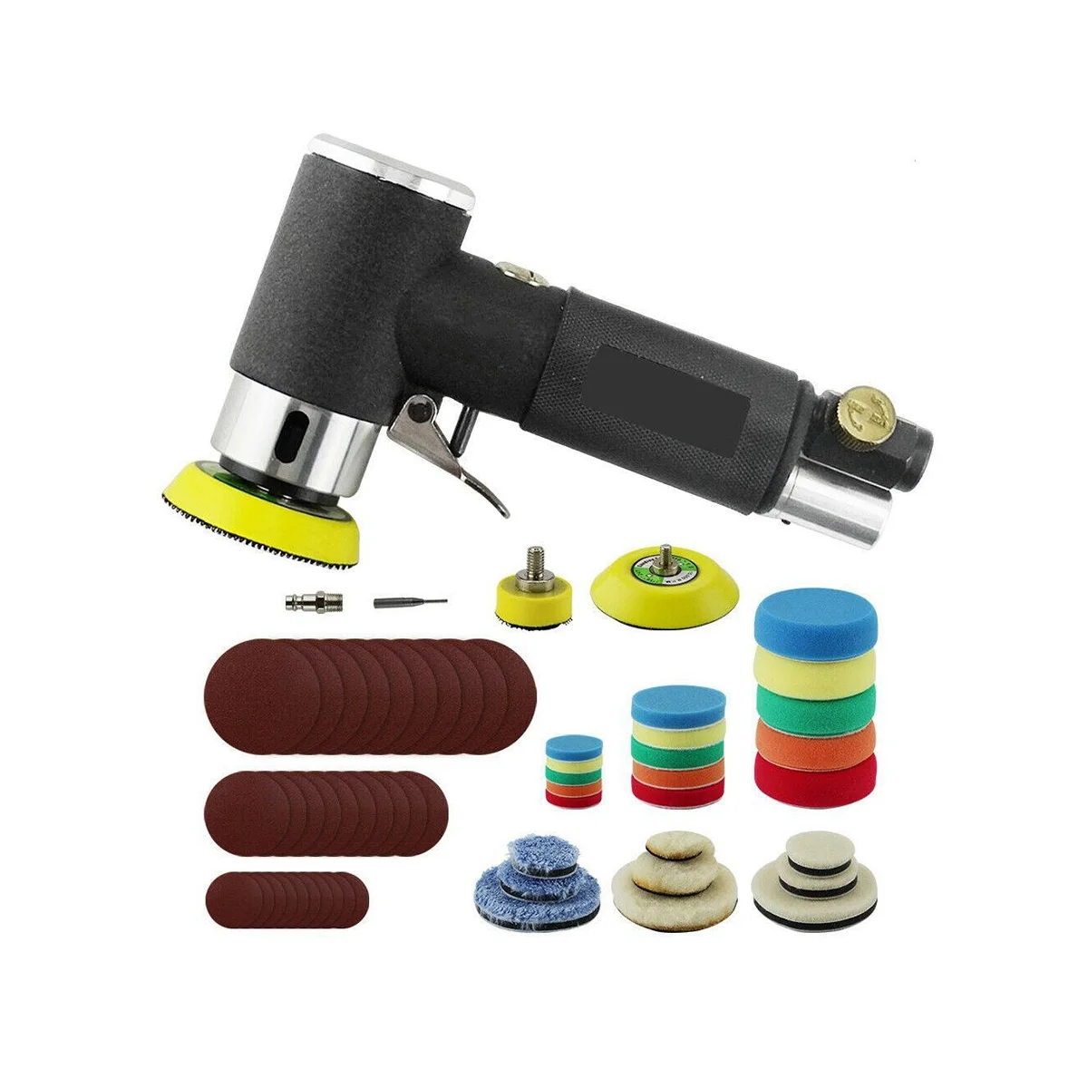 

Air Sander Mini Pneumatic 1In/2In/3In Grinding Machine Set for Car Polishing High Speed Air Powered Polisher Air Tool