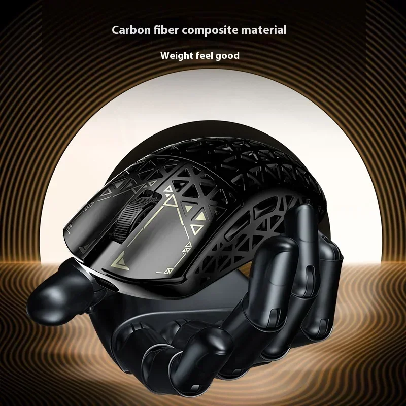 New Ipi Float Mouse Tri Mode 8K Wireless Mouse Paw3395 Fps Hollow Out Carbon Fibre Lightweight Gamer Mice PIao 88 Accessories