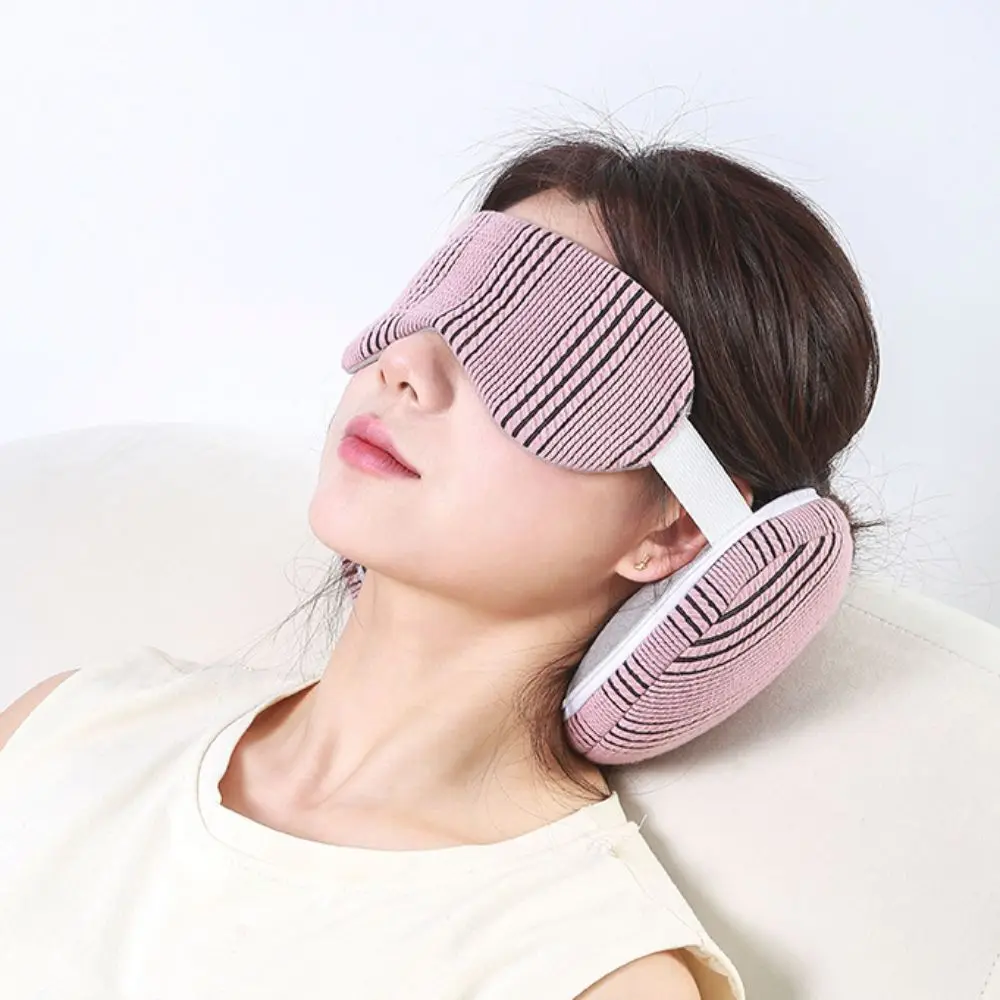 Portable 2 in 1 Neck Pillows U-shaped Foldable Travel Pillow With Eye Mask Light-blocking Sleep Pillow Office