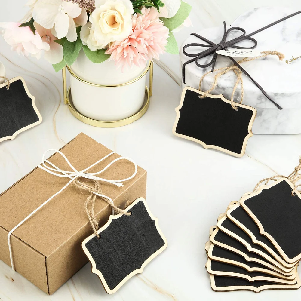Chalkboard Hanging Wooden Chalkboard Signs Mini Wood Labels Rectangle Durable to use Safe and Durable