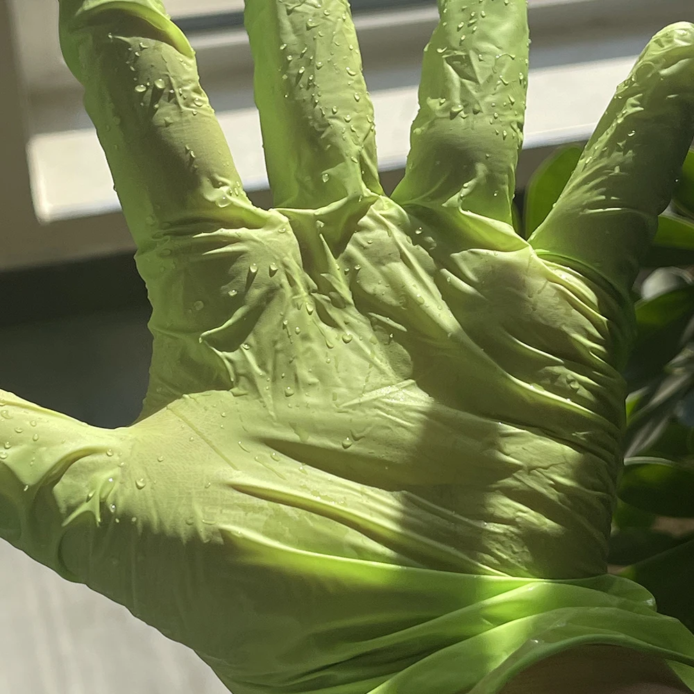 100/50/20PCS Light Green Nitrile Gloves for Kitchen Household Cleaning Tool Garden Gloves Waterproof Work
