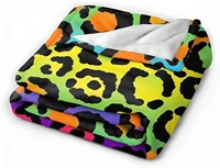 Ultra Soft Flannel Fleece Throw Blanket Neon Rainbow Leopard All Season Warm and Cozy Quilt Blanket for Bed Sofa Couch 2