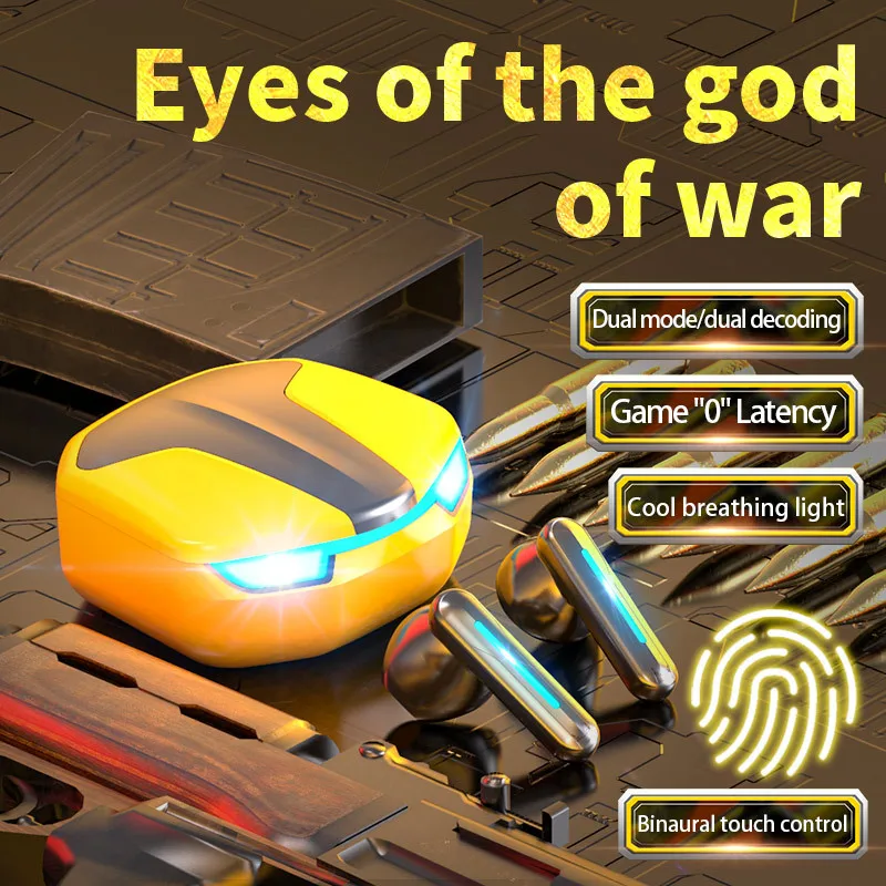 

Игровая Bluetooth-гарнитура, беспроводные наушники Bluetooth 5,0, двойное Стерео шумоподавление, бас, сенсорное управление, длительный режим ожидания