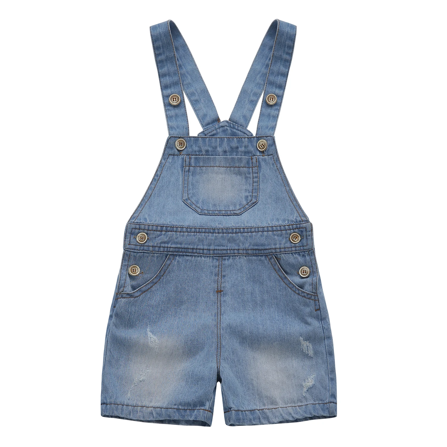 KIDSCOOL SPACE Baby Boy Jean Overalls,Toddler Summer Denim Shortall,Blue