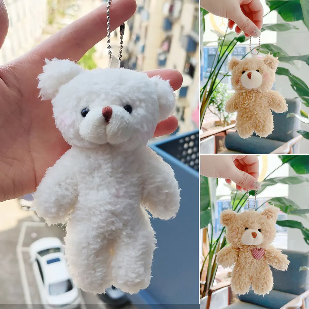 Plush Keychain Key Chain 12cm Cute Bear Plush Keyring Pendant Soft Stuffed Plush Keychain Toy Backpack Pendant Birthday Gifts For Children