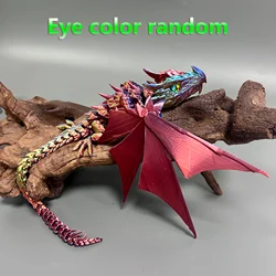 Finger - Biting Dragon with Moveable Joints - Decorative Collectible Statue (Red Blue Yellow)