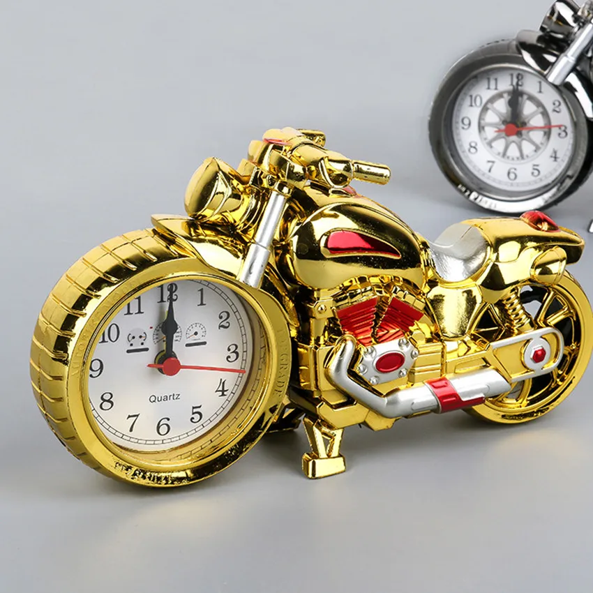 Creative Motorcycle Alarm Clock Retro Motorbike Pattern Kids Desk Birthday Gift Cool Home Table Decor |