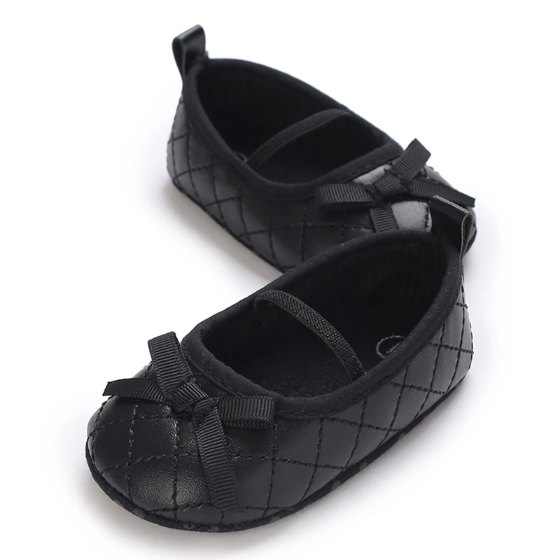 Cute Baby Patent Leather First Walker Shoes for Girl 2024 Infant Newborn Spring Autumn Bow Princess Dress No-Slip Shoes 2
