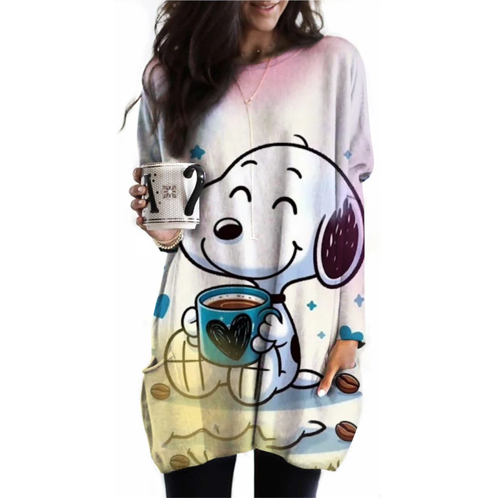thumbnail image 1 of Sudadera con capucha de dibujos animados de Snoopy para mujer, edición de primavera y otoño, sudadera con cuello redondo para mujer, nueva moda 2024, ropa deportiva para parejas, 1 of 5
