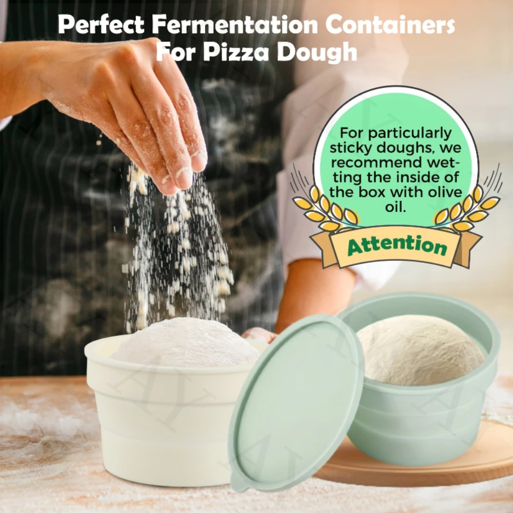 Silicone Pizza Dough Fermentation Box Dough Fermentation Baskets Bread Proofing Container For Bread Pizza Baking Tools fermentation basket