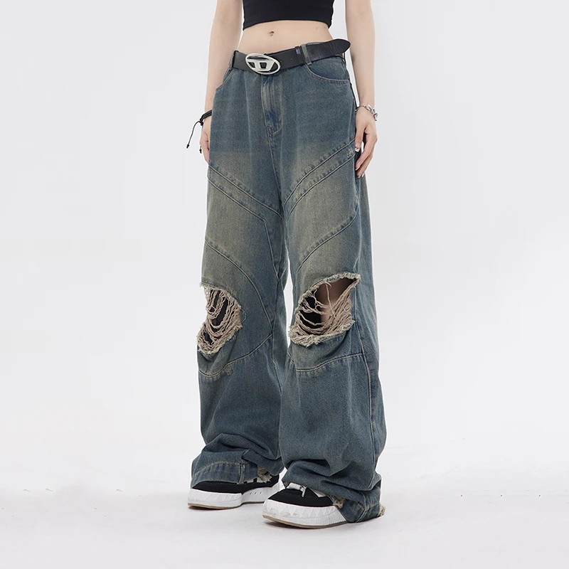 

Cool and Comfortable Straight Leg Jeans for Women Summer Casual Denim Pants with Distressed Finish Women Jeans