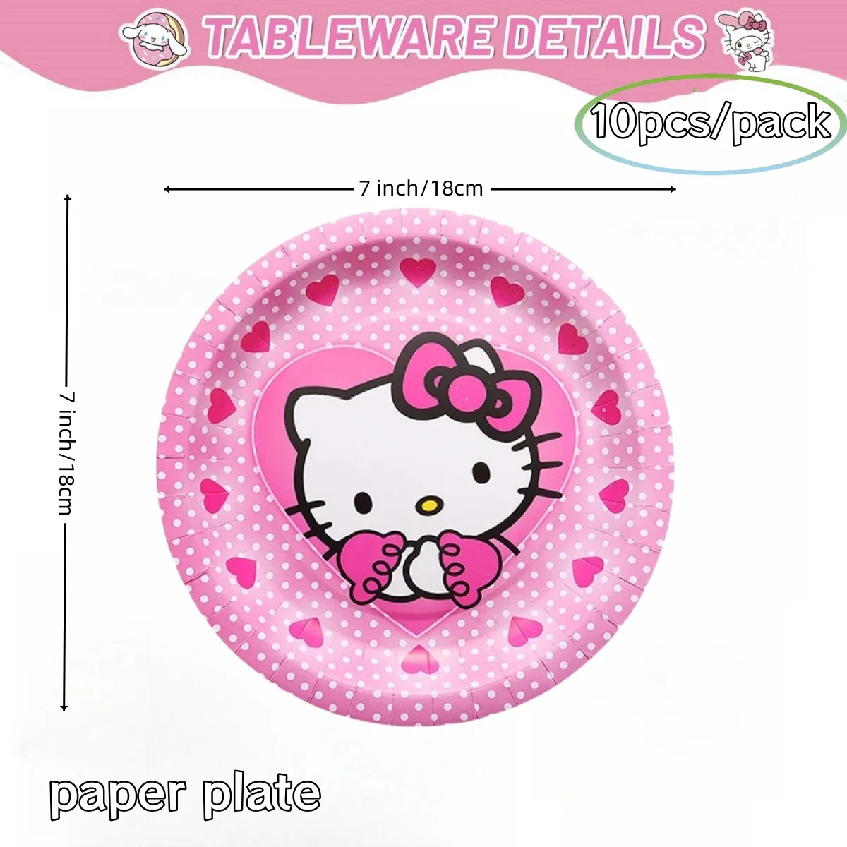 thumbnail image 1 of Decoración para fiesta de cumpleaños de Hello Kitty, mantel con forma de gato, vaso, plato, servilleta, bolsa de regalo, regalos para baby shower, regalos para niños, suministros para fiestas, 1 of 5