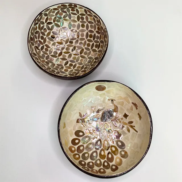 Painted Coconut Wood Bowl 4
