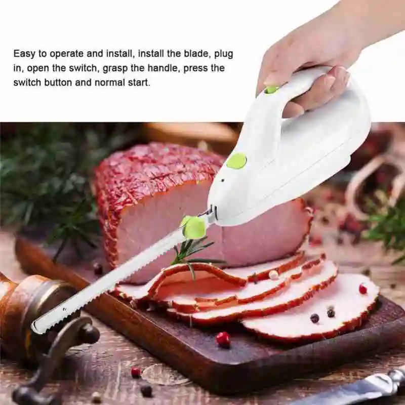 European/American standard electric frozen meat knife bread and pastry steel automatic serrated cutting electric kitchen