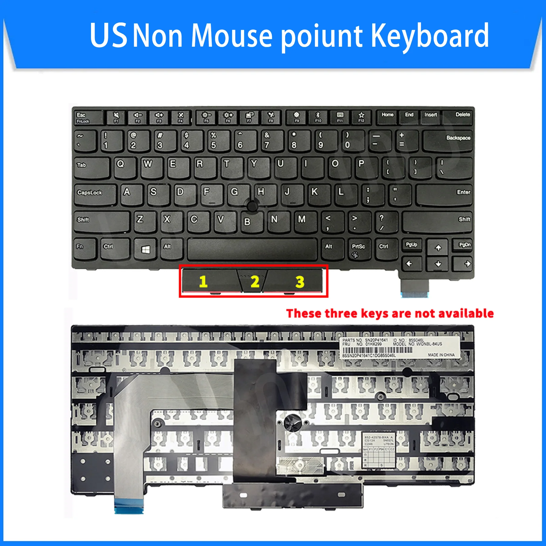 Tastiera Retroilluminata Per Lenovo ThinkPad A475 A485 T470 T480 Con Frame Nero E Trackpoint - Foto 3