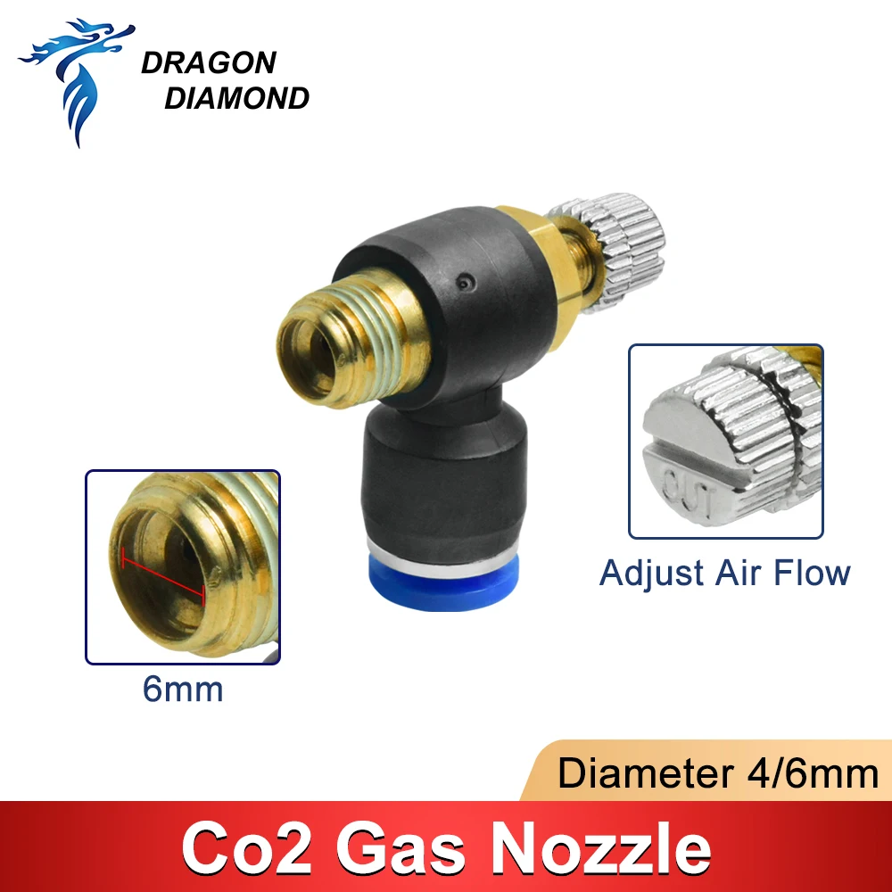 Co2 Laser Gas Nozzle Air Nozzle Diameter 4mm 6mm For Co2 Laser Head For Engraving Cutting Machine 2pcs laser machine spare parts laser nozzle holder ring