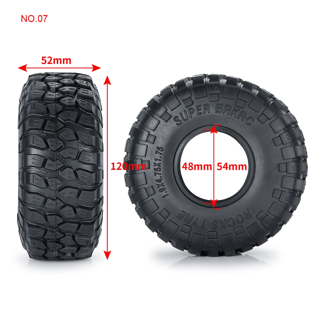 YEAHRUN 1,9 Zoll Gummi Beadlock Radreifen 100/106/108/114/120/122/123 mm Reifen für Axial SCX10 TRX-4 1/10 RC Car Upgrade-Teile – Detail 13