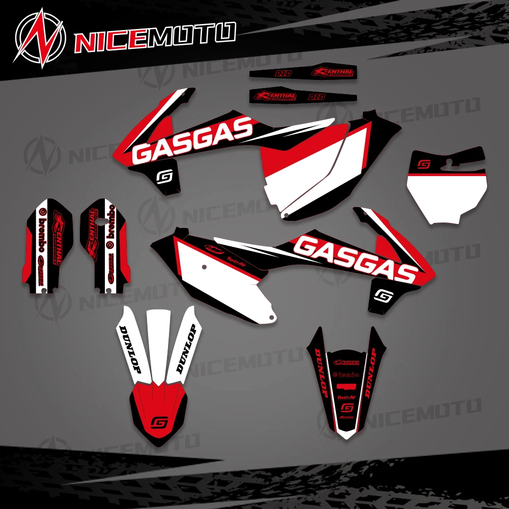 NICEMOTO For GASGAS GAS GAS MC 85 MC85 2021 2022 2023 Full Graphics Decals Stickers Motorcycle Background Custom Number Name