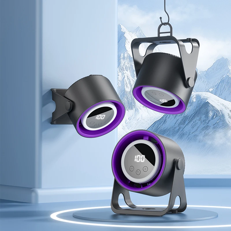 USB desktop/hanging multi-purpose small fan LCD portable small fan with LCD display power level