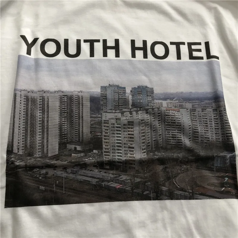Goa Youth Hotel Long Sve T-irt Russian Sle Loose Fit Digital Print Trendy Brand round Ne for Teens All Seasons