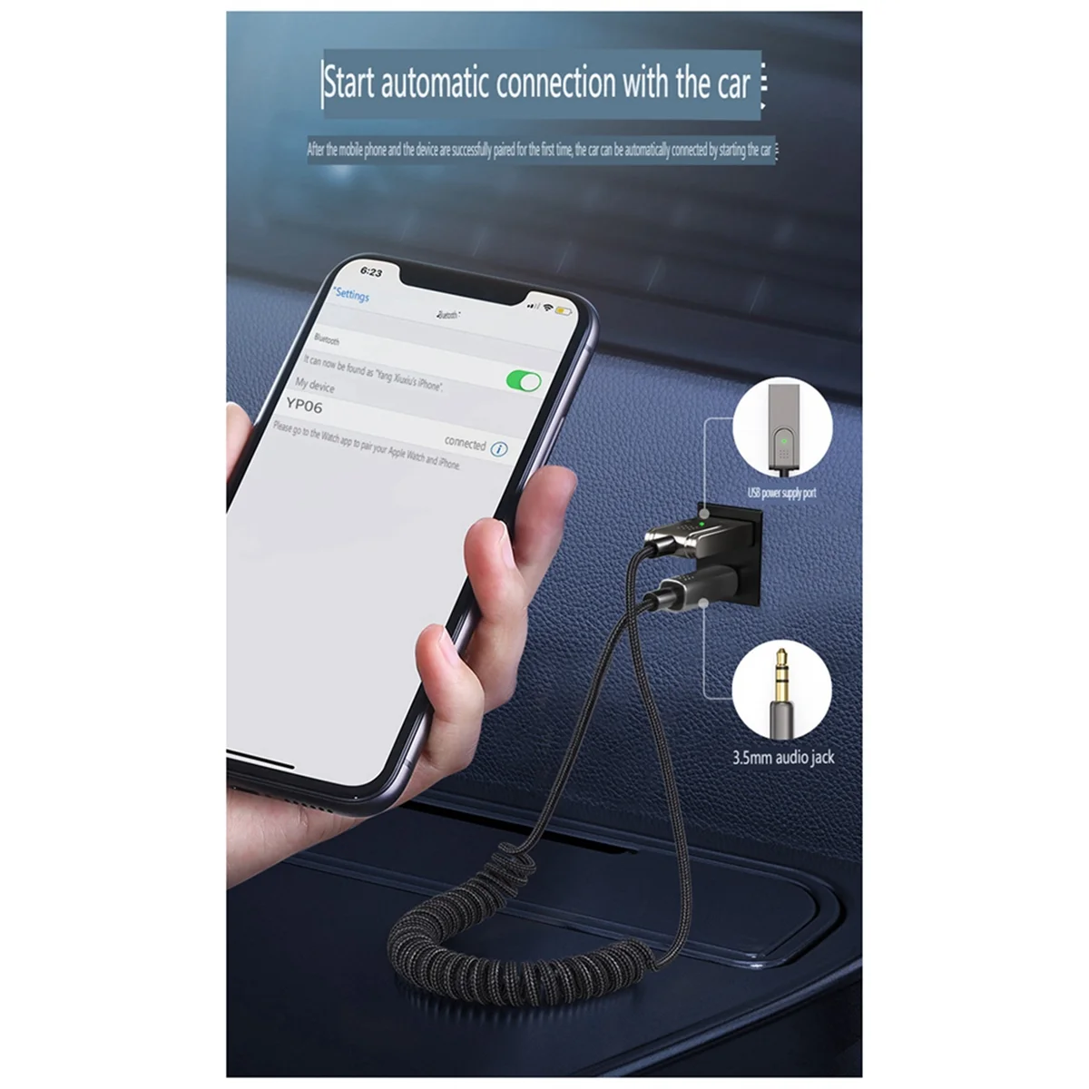 Car audio cableAUX Car Bluetooth Cable USB Audio Cable Audio Call Navigation Conversion