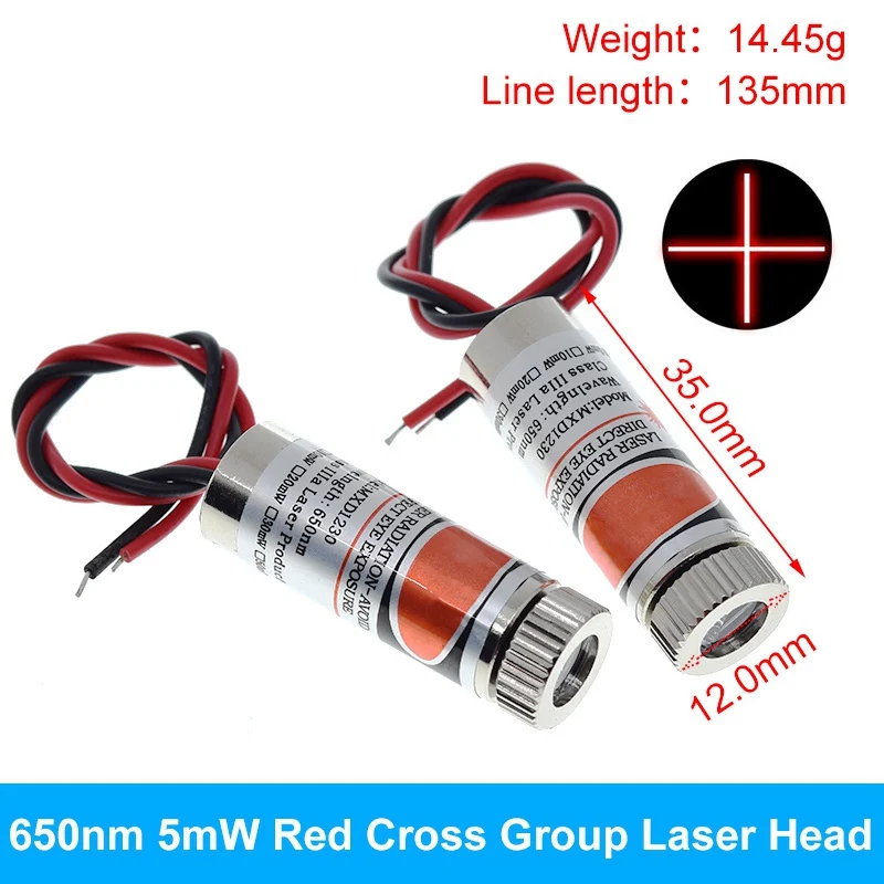 Testa Laser 650nm 9mm 3V 50mW Modulo Diodo Laser A Croce Linea Testa In