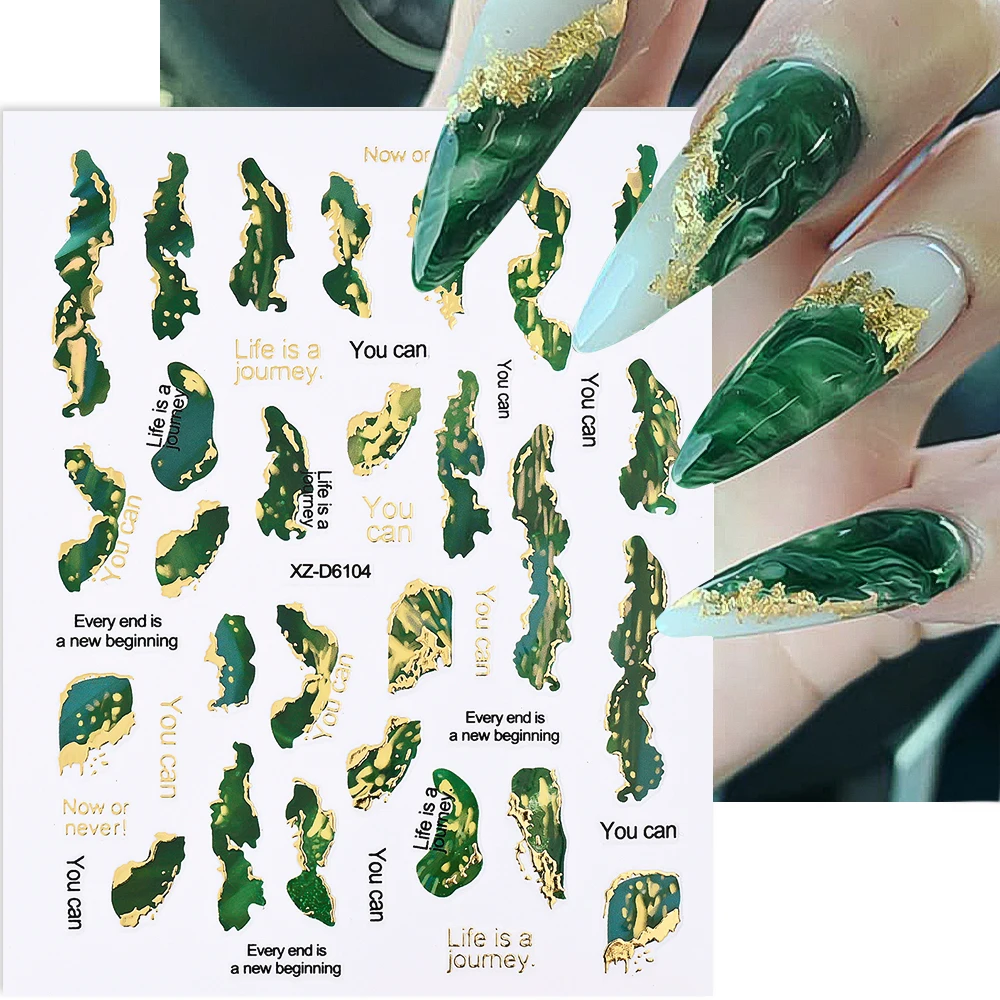 French Gradient Nail Sticker 3D - Crescent Design Nail Decal & Manicure Guide