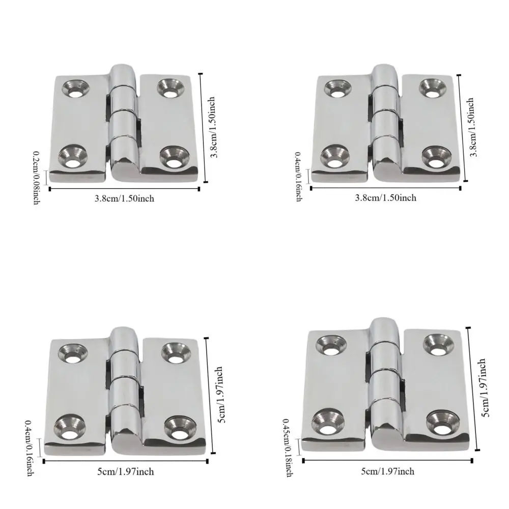 Hinge With 4 Holes 316 Stainless Steel Butt 38mm 40mm 50mm Mirror Polish Heavy Duty Marine Boat Hardware Hinges