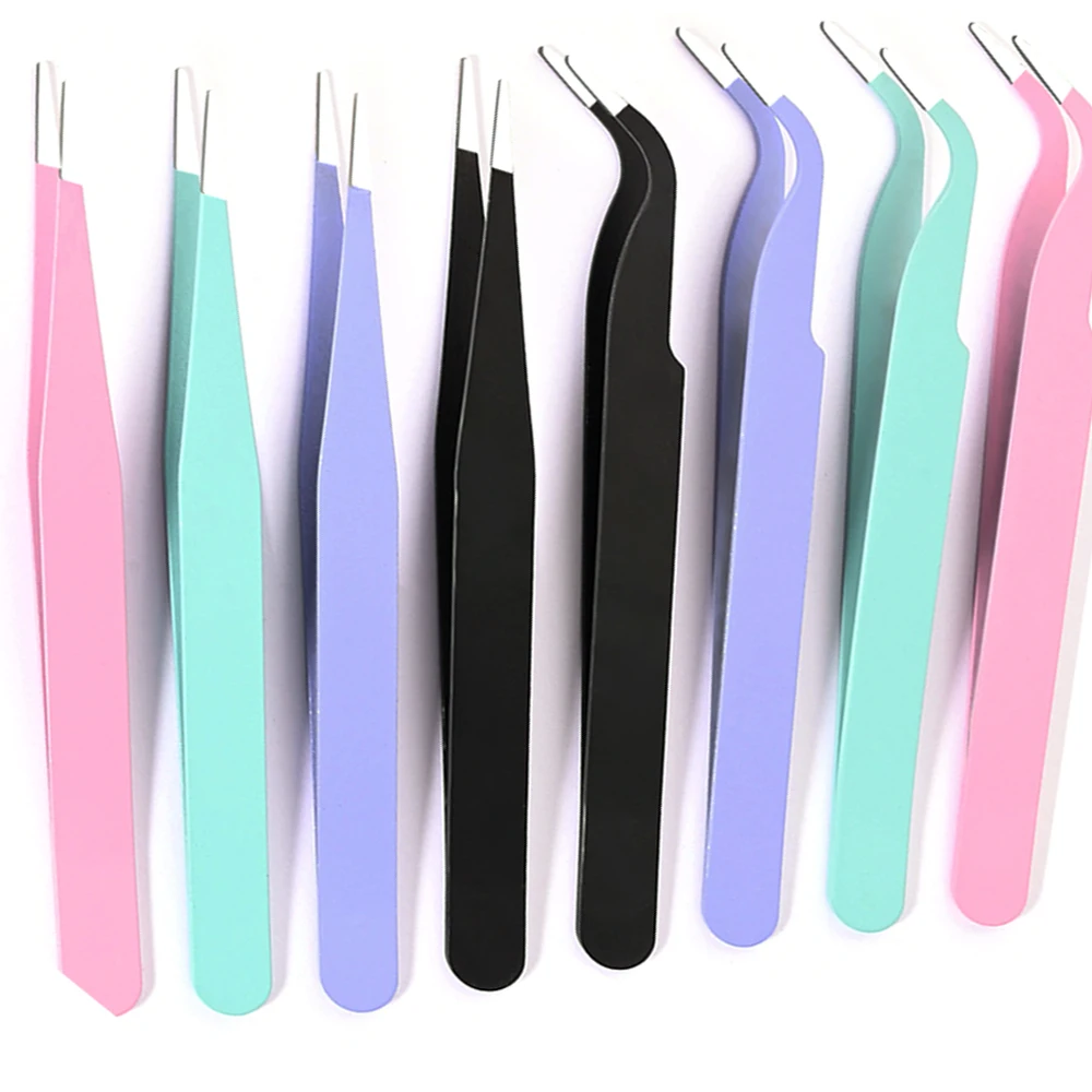 Nail Art Tweezers 1/2Pcs Macarons Eyelash/Nail Art Tweezers 12cm Stainless Steel Nail Tweezers 1*Set Pick Up Stickers&Rhinestone Manicure eyelash tweezers nail art tweezers