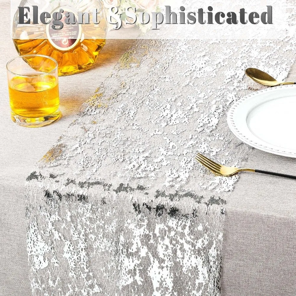 Polyester Glitter Table Runner for Christmas Decor