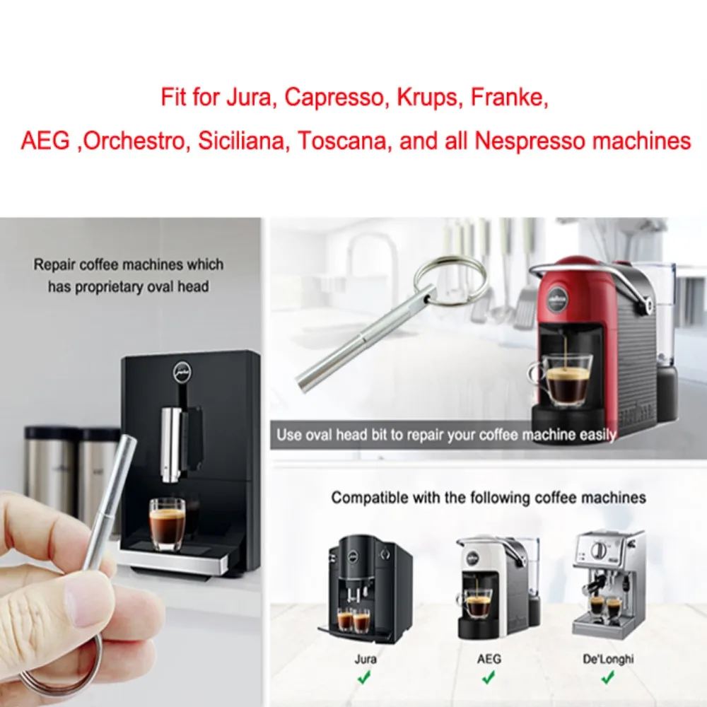Reparatur Werkzeug Jura Capresso Ss316 Ovale Kopf Schrauben Spezielle Bit Nespresso Kaffee Maschera Riparazione Strumento Di Rimozione Della Sicurezza