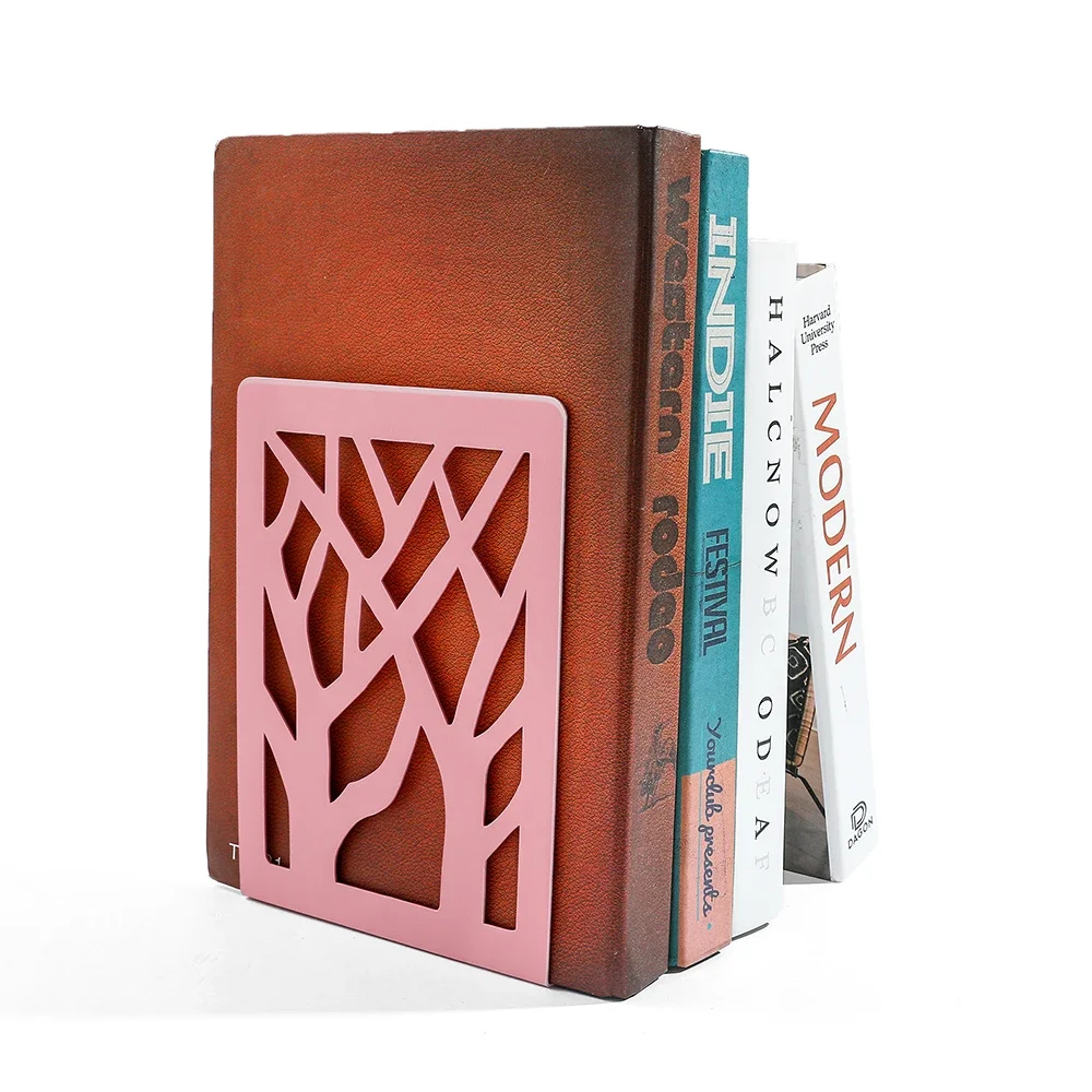 2Pcs/1Set Trees Shade Bookends Birdie Leaf Fork Desk Book Support For Students Teachers Book Rests Holder book holder