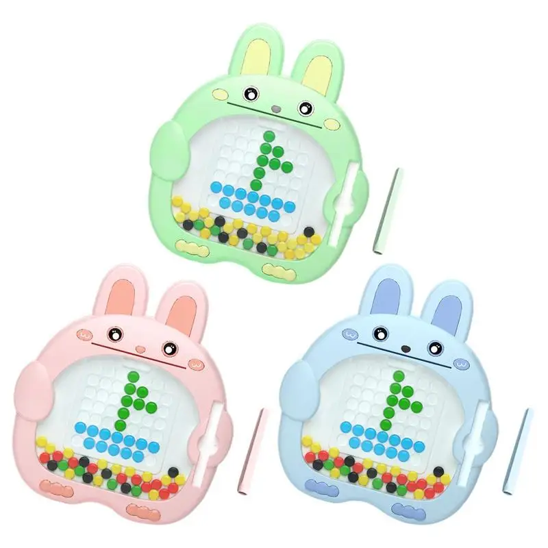 

Magnet Doodle Board With Beads Magnetic Drawing Board With Magnetic Pen & Beads Montessori Toy For Fine Motor Skills Educational