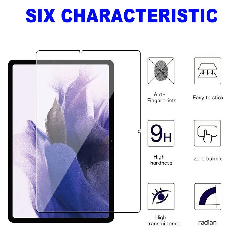 Vidro Temperado Protetor de Tela para Samsung Galaxy Tab s7 fe 12.4 2023 Vidro Sm-t730 T733 T736b Anti Risco Película Protetora 9h - Imagem 5