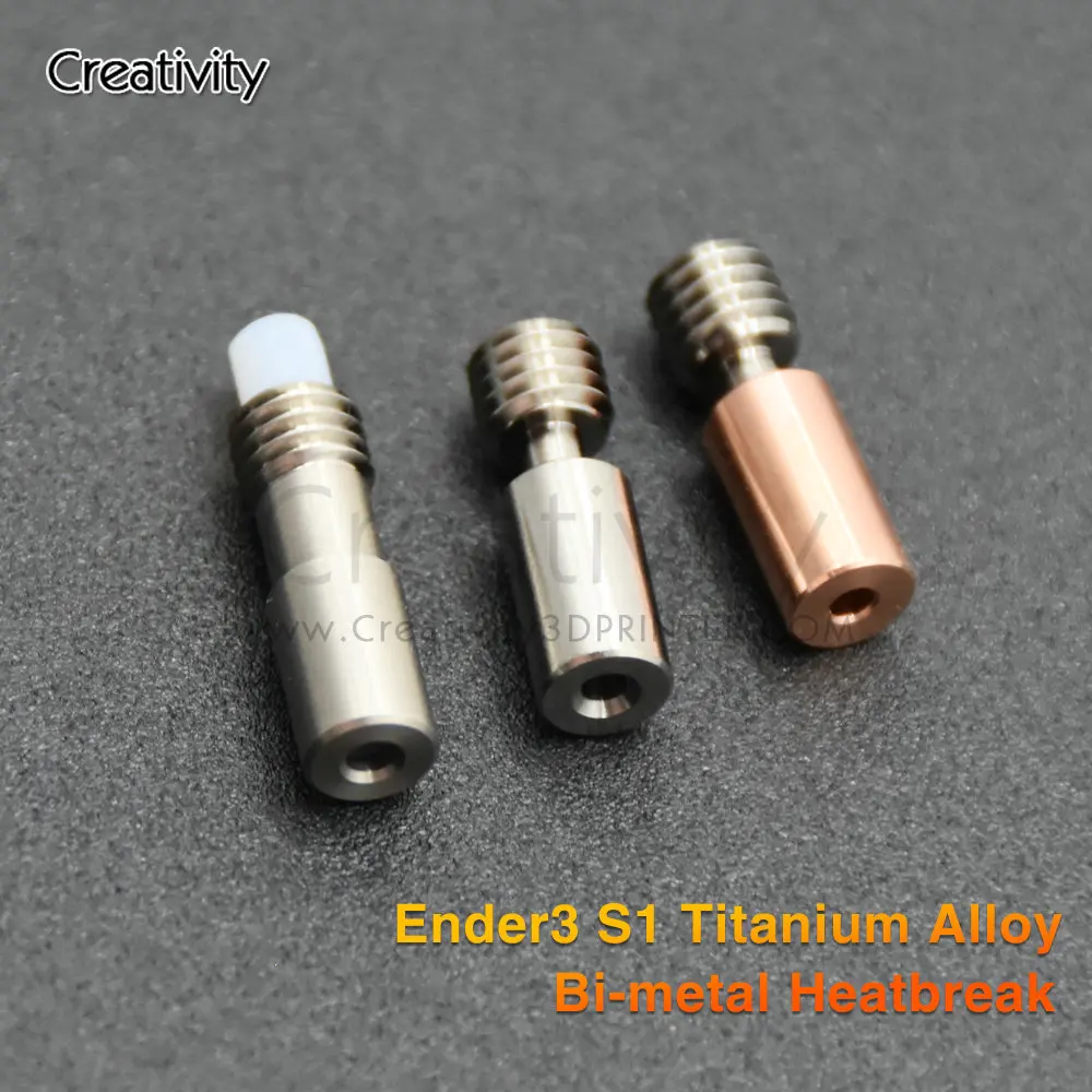 

Ender3 S1 Titanium Alloy Bi-metal Heatbreak Copper Alloy Throat For Sprite Extruder Ender 3 S1 Pro Hotend Extruder Part