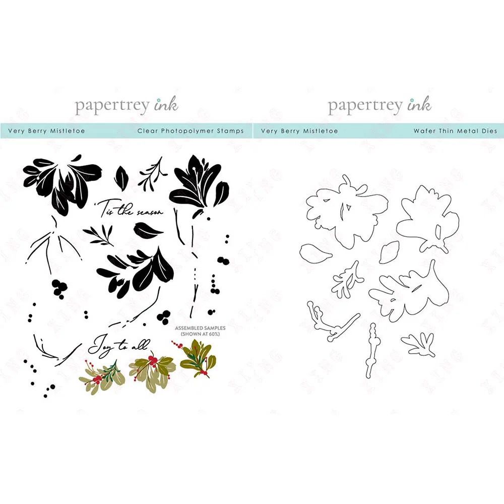 

Metal Cutting Dies Christmas Diy Scrapbook Craft Decoration Embossing Silicone Stamps Set 2022 Arrival Very Berry Mistletoe Mold