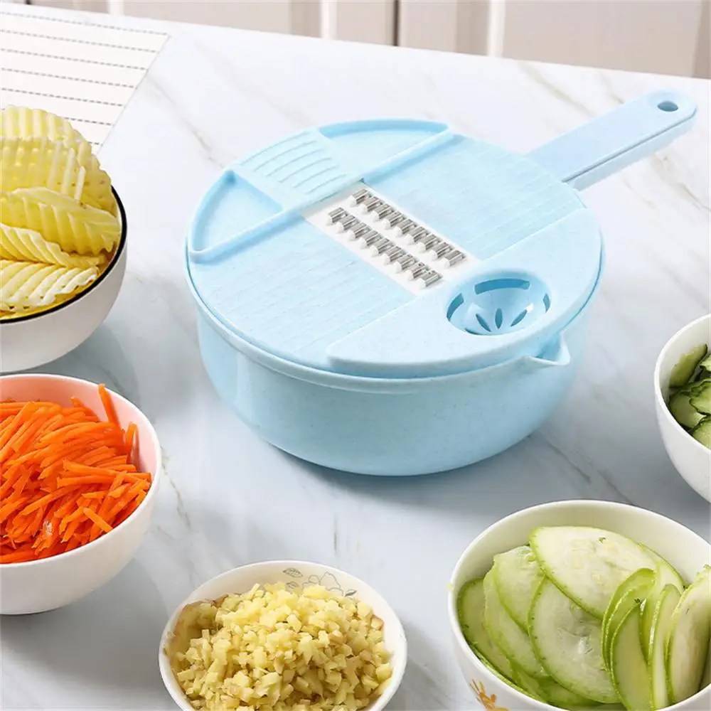 12 In 1 Multi-Function Vegetable Chopper Carrots Potatoes Manually Cut  Shred Slicer Radish Grater Kitchen Tools Vegetable Cutter - AliExpress
