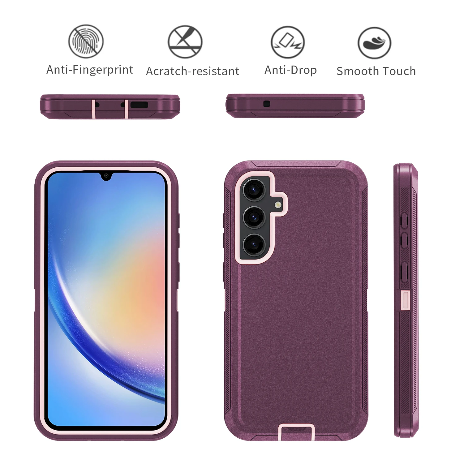Armor Defender Shockproof Phone Case with Hard PC+TPU Stand Cover