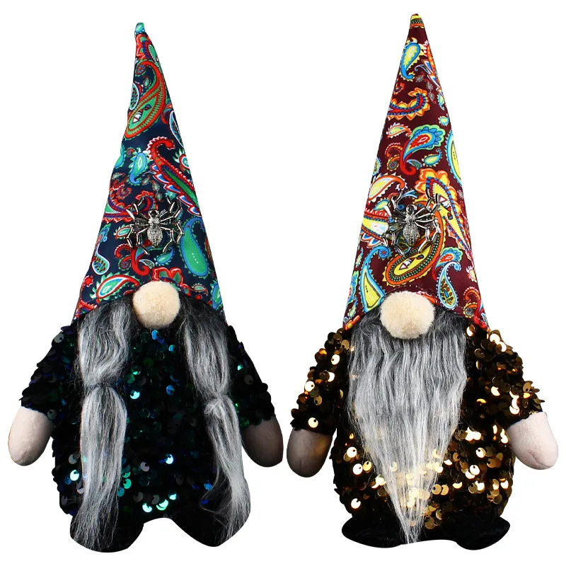 Halloween Novelty toys Abstract Pattern hat sequin glitter cloths disco style decorative dolls for festival event Home decor