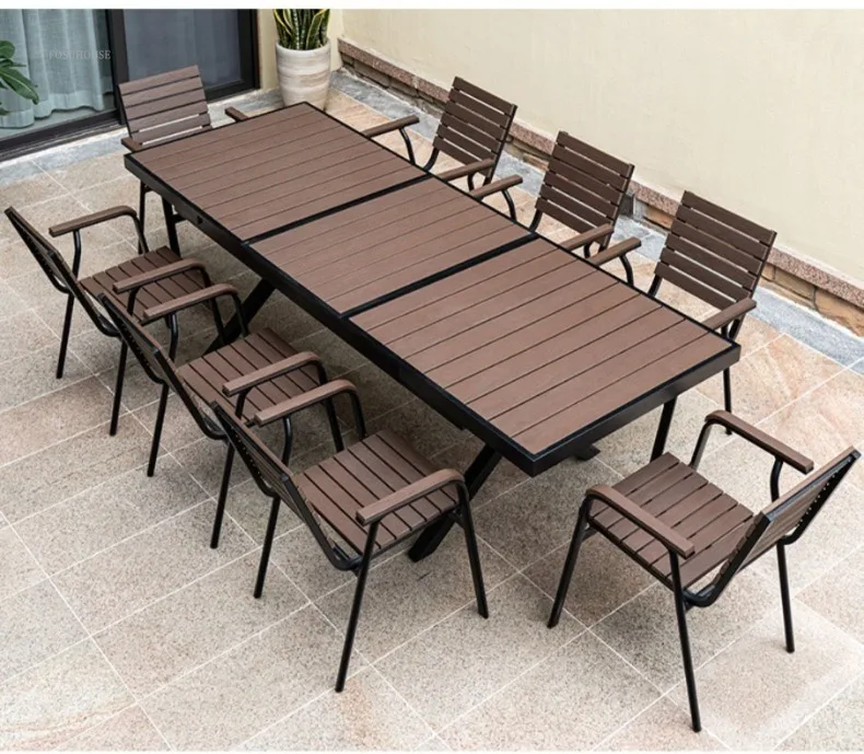 Modern Simple Garden Furniture Sets for Outdoor Waterproof Sun-proof Backrest Chair Light Luxury Metal Garden Furniture for Home