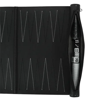 MACH-Roll Up Set da backgammon Set da gioco da tavolo da viaggio portatile per adulti e bambini Pieghevole PU Classico Scacchiera Roll-Up Durevole