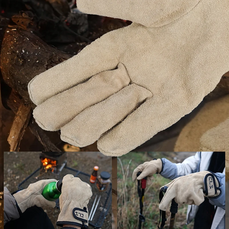 Camping Protective Work Gloves for Cooking, barbecue,Baking,Cutting Firewood,and Hunting Heat Insulation Wear Resistan Gloves
