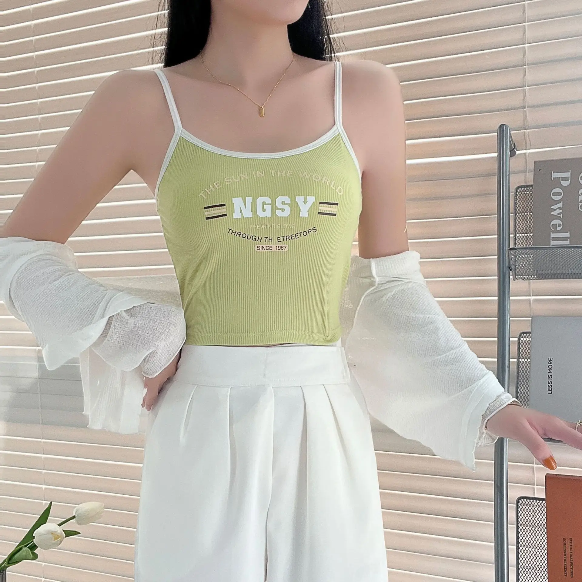 Description Picture 3 of itemWomen's Cotton Underwear Tube Tops Fashion Color Contrast Top Woman Steel Ring Free Cotton Brassiere Sexy Seamless Top Lingerie